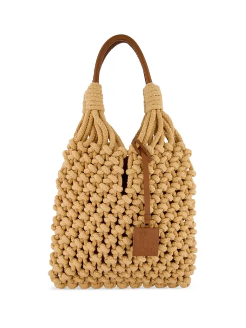 PAULA Marble macramé tote bag