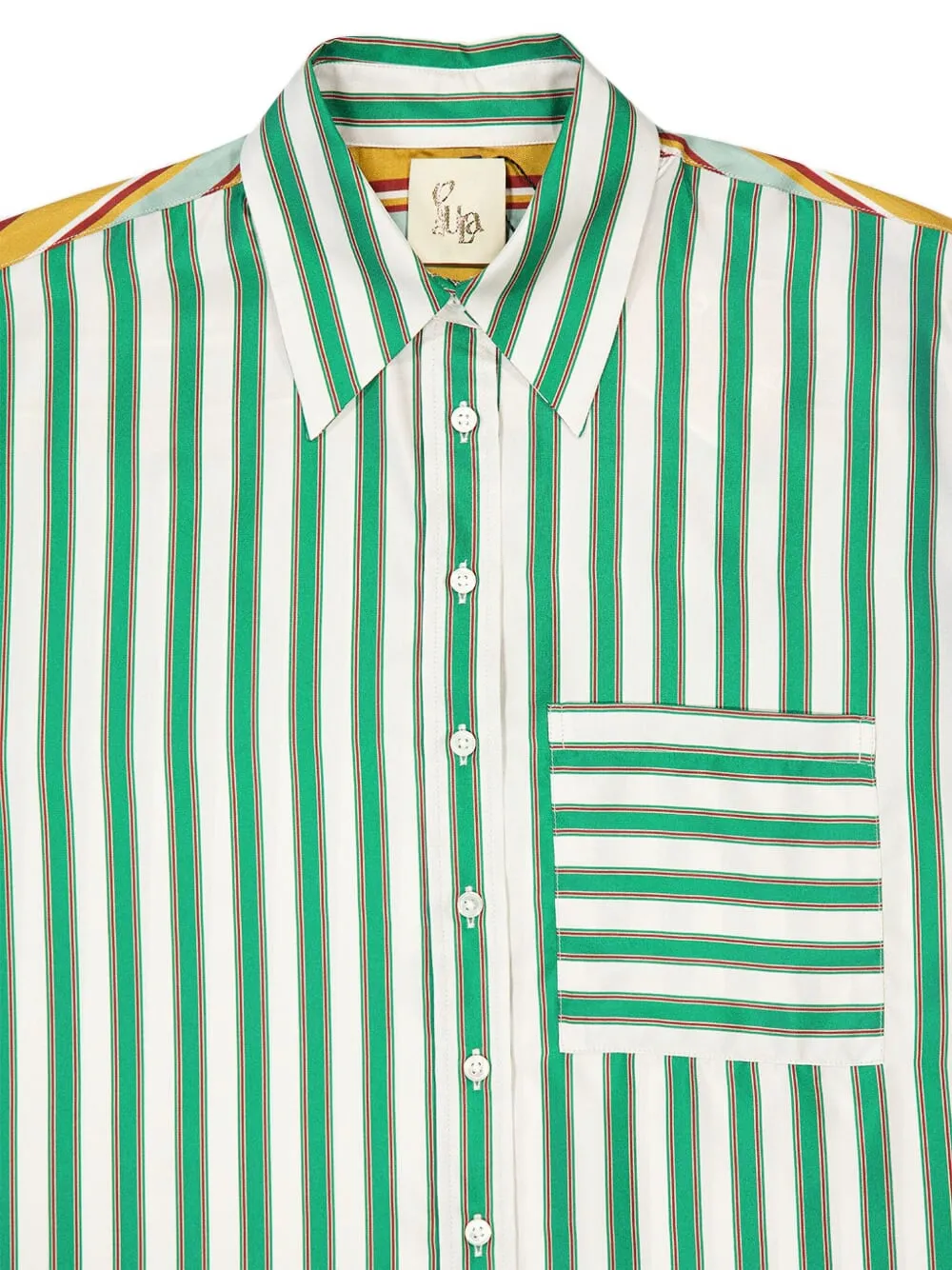  Paula Striped Button-up Shirt - Green 