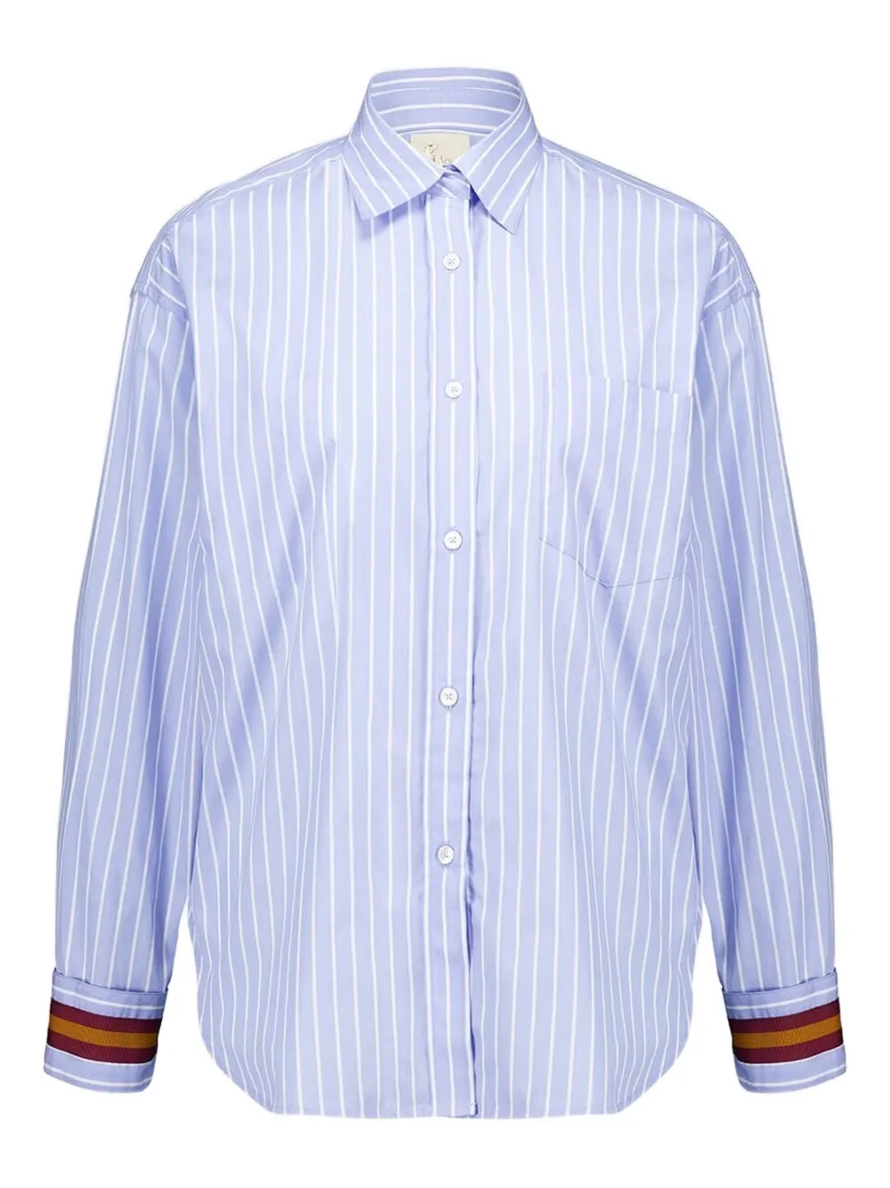 Paula Striped-detail Shirt In Blue