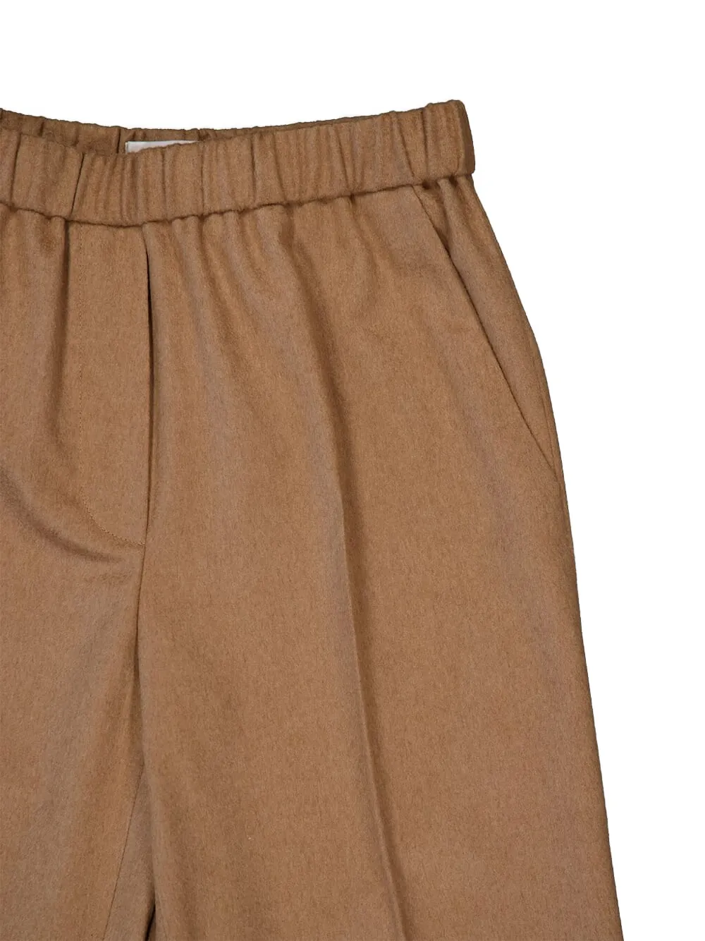 Miu elastic-waist woven trousers Bruin