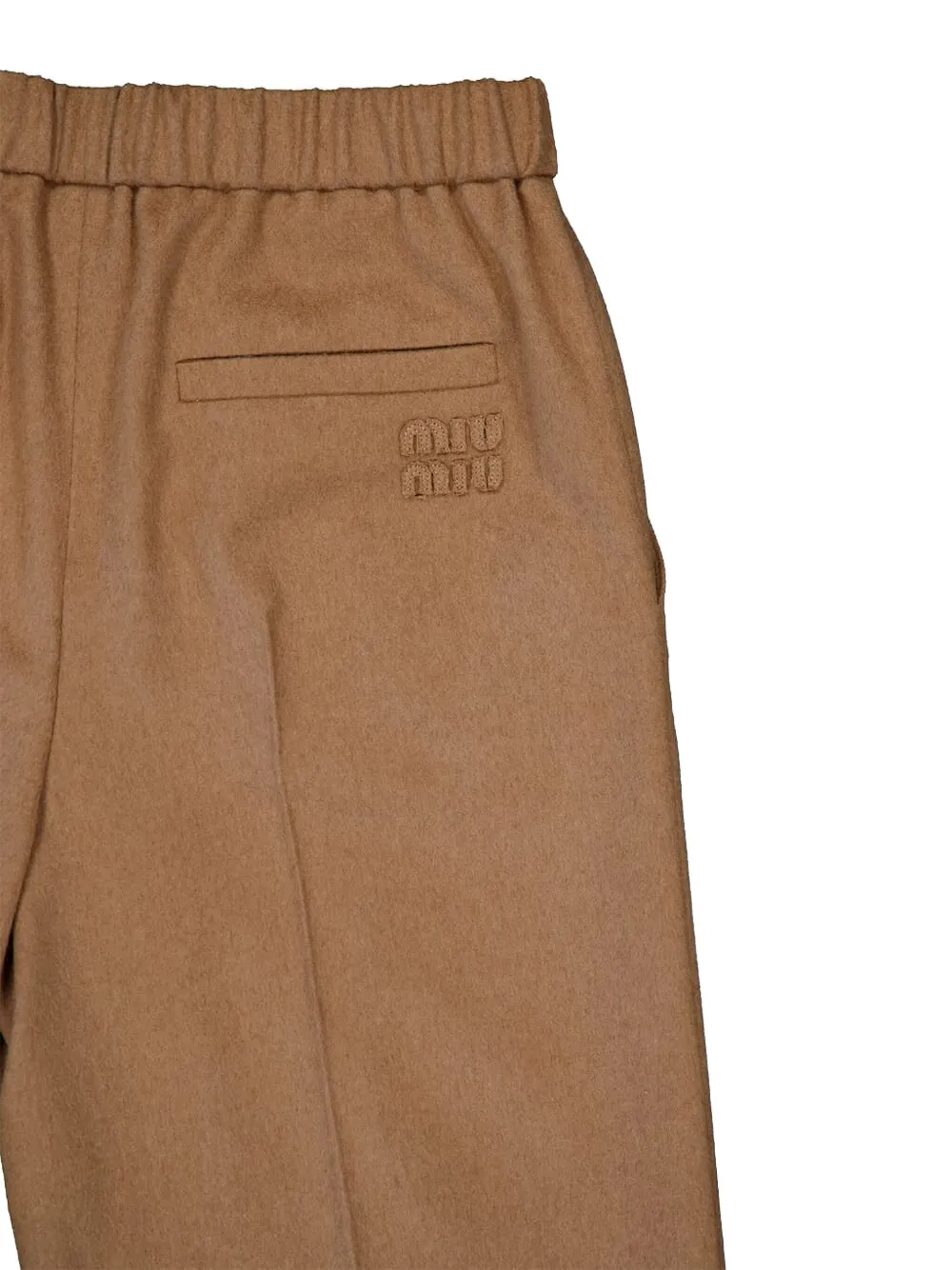 Miu elastic-waist woven trousers Bruin