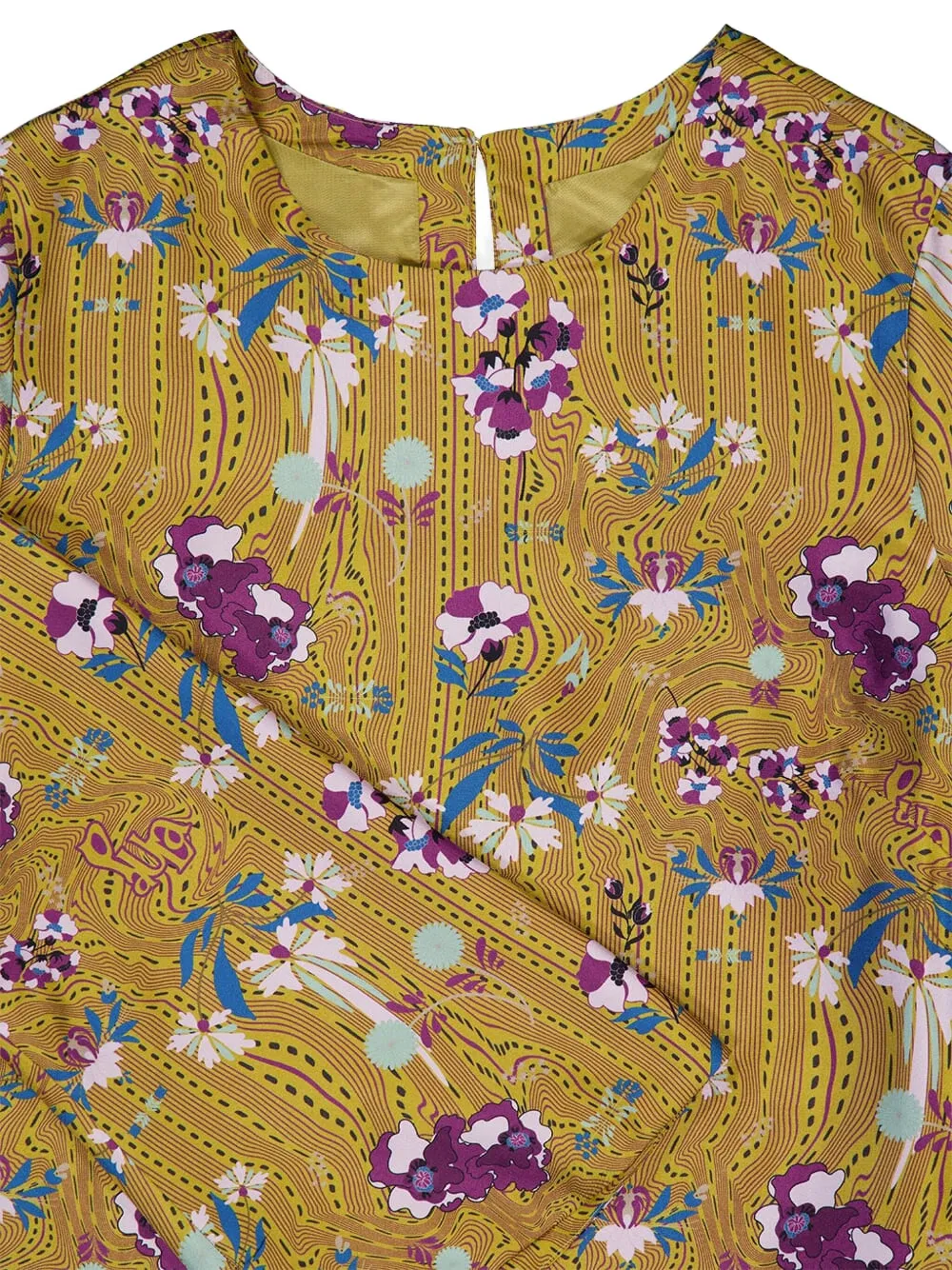 floral-print silk dress