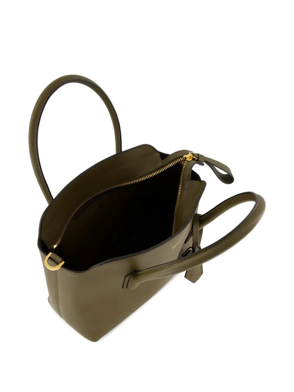 TOM FORD natural grain leather top-handle shoulder bag Groen