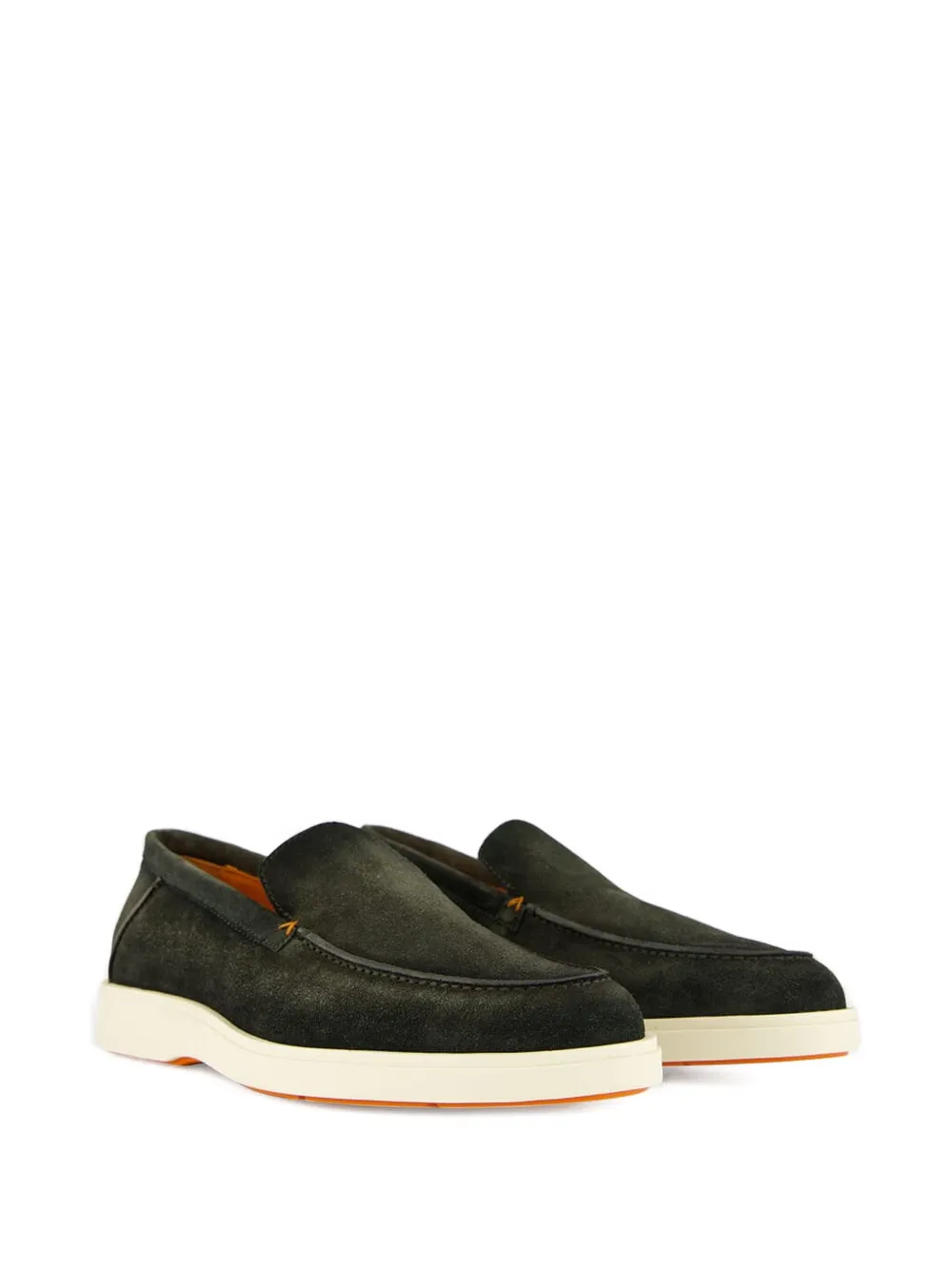Santoni suede loafers Green