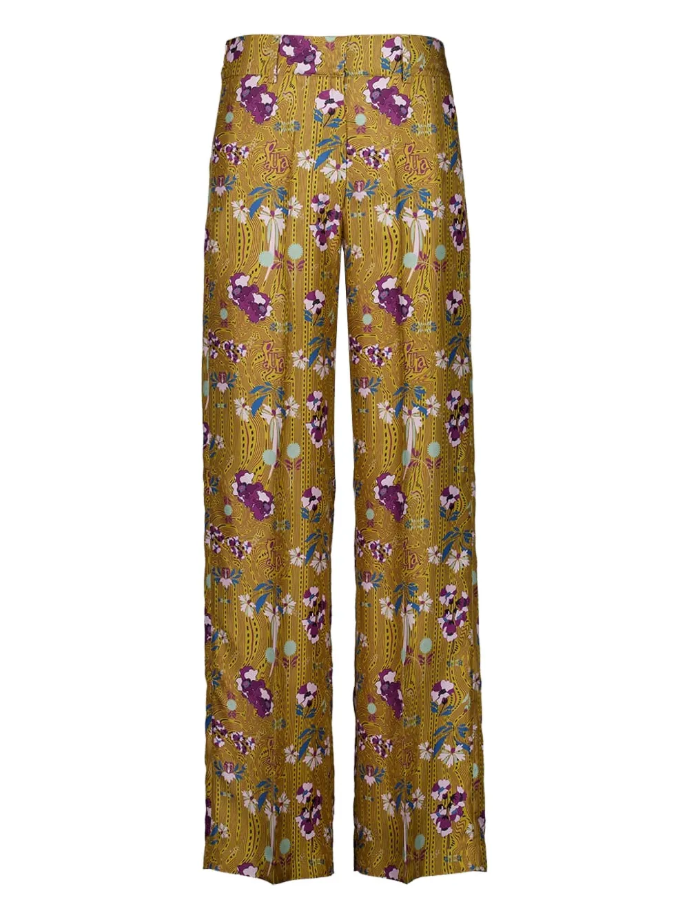 PAULA Pantaloni ampi Sonia a fiori - Marrone