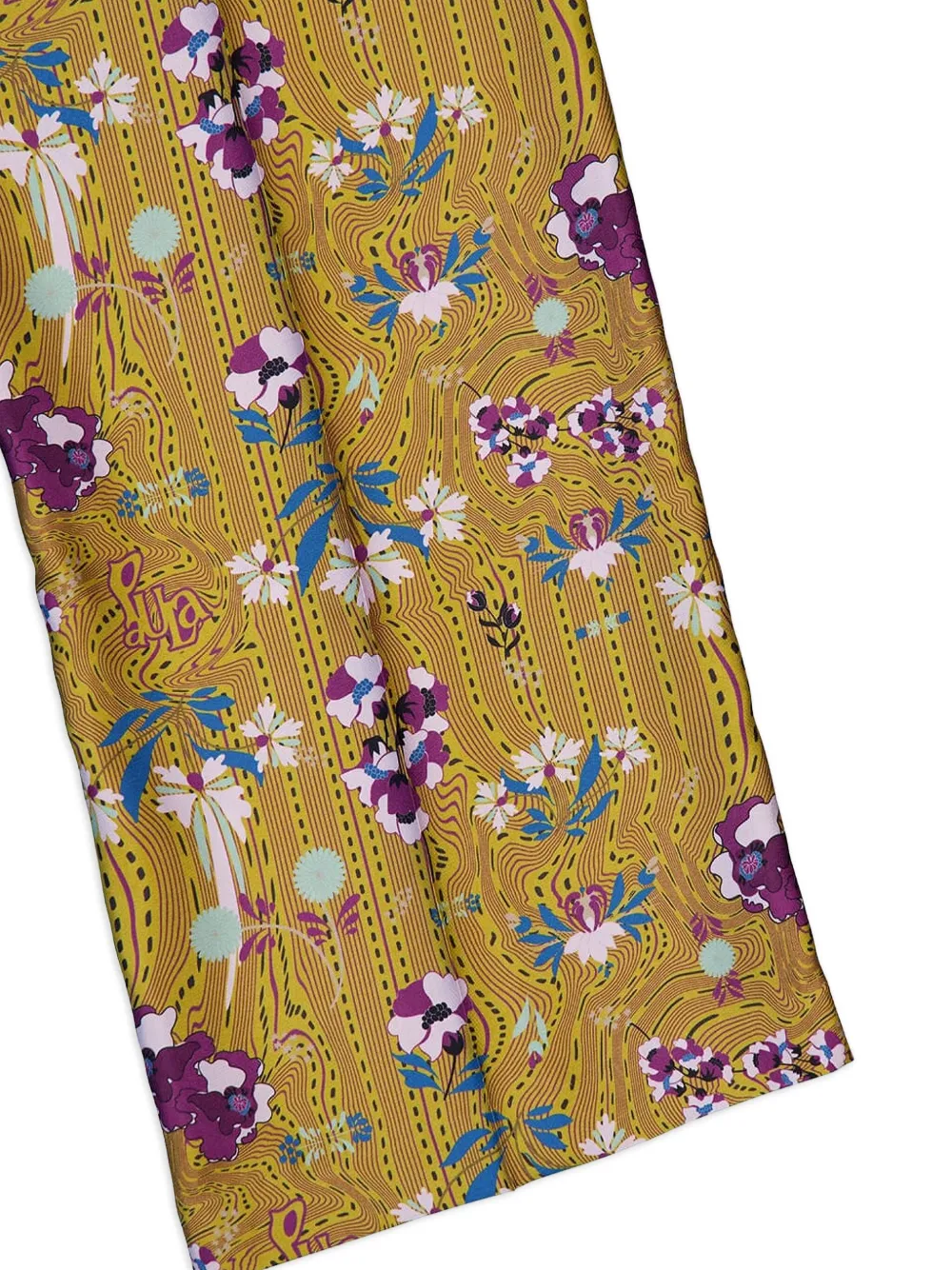 PAULA Sonia broek met bloemenprint en wijde pijpen Bruin