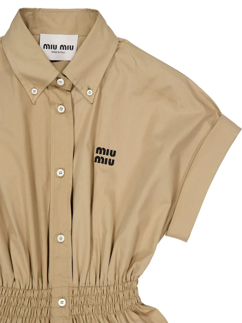 Miu Blousejurk met gesmockte taille Bruin