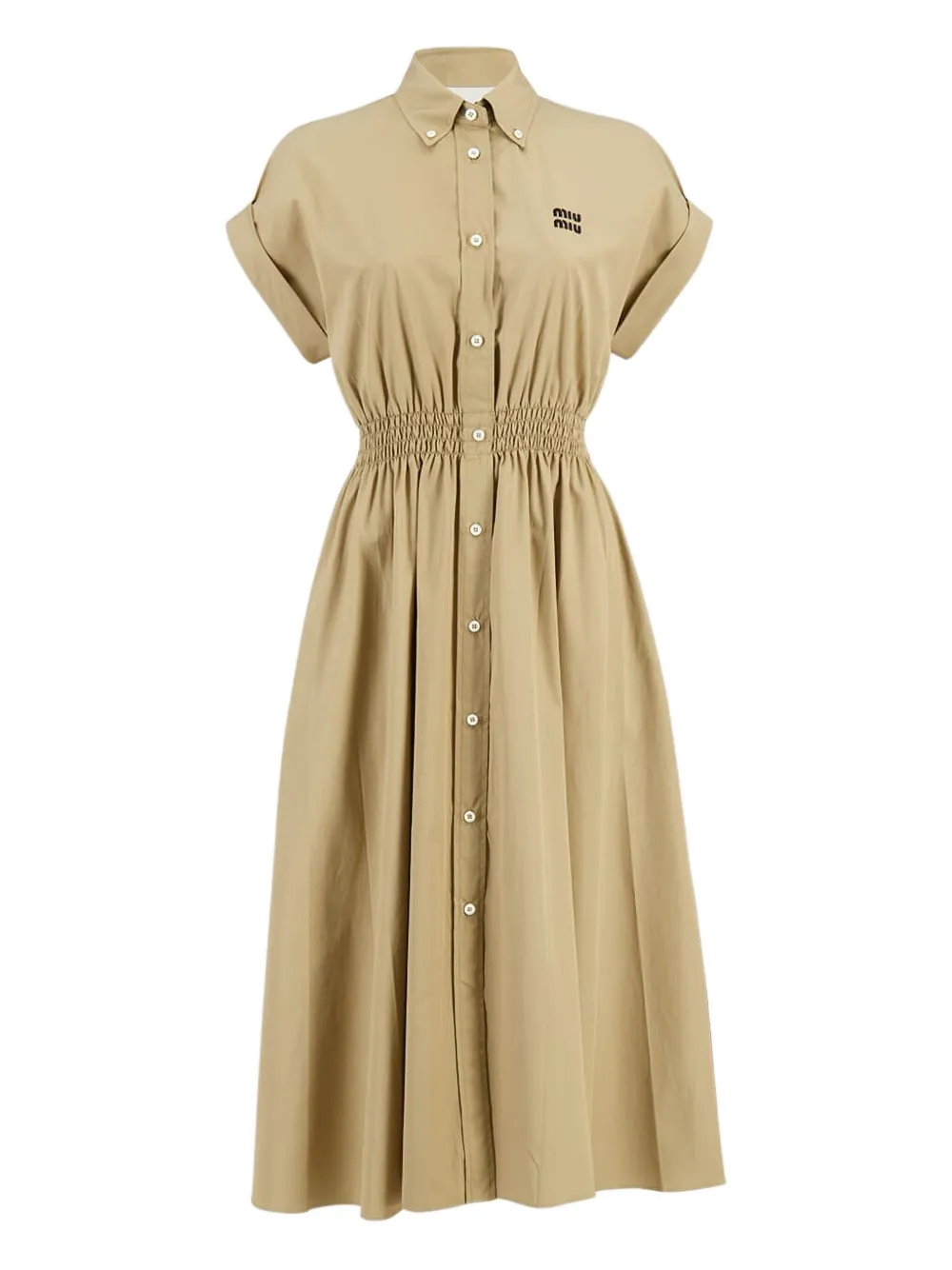 Miu Blousejurk met gesmockte taille Bruin