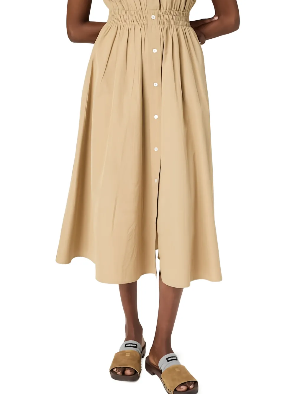 Miu Blousejurk met gesmockte taille Bruin