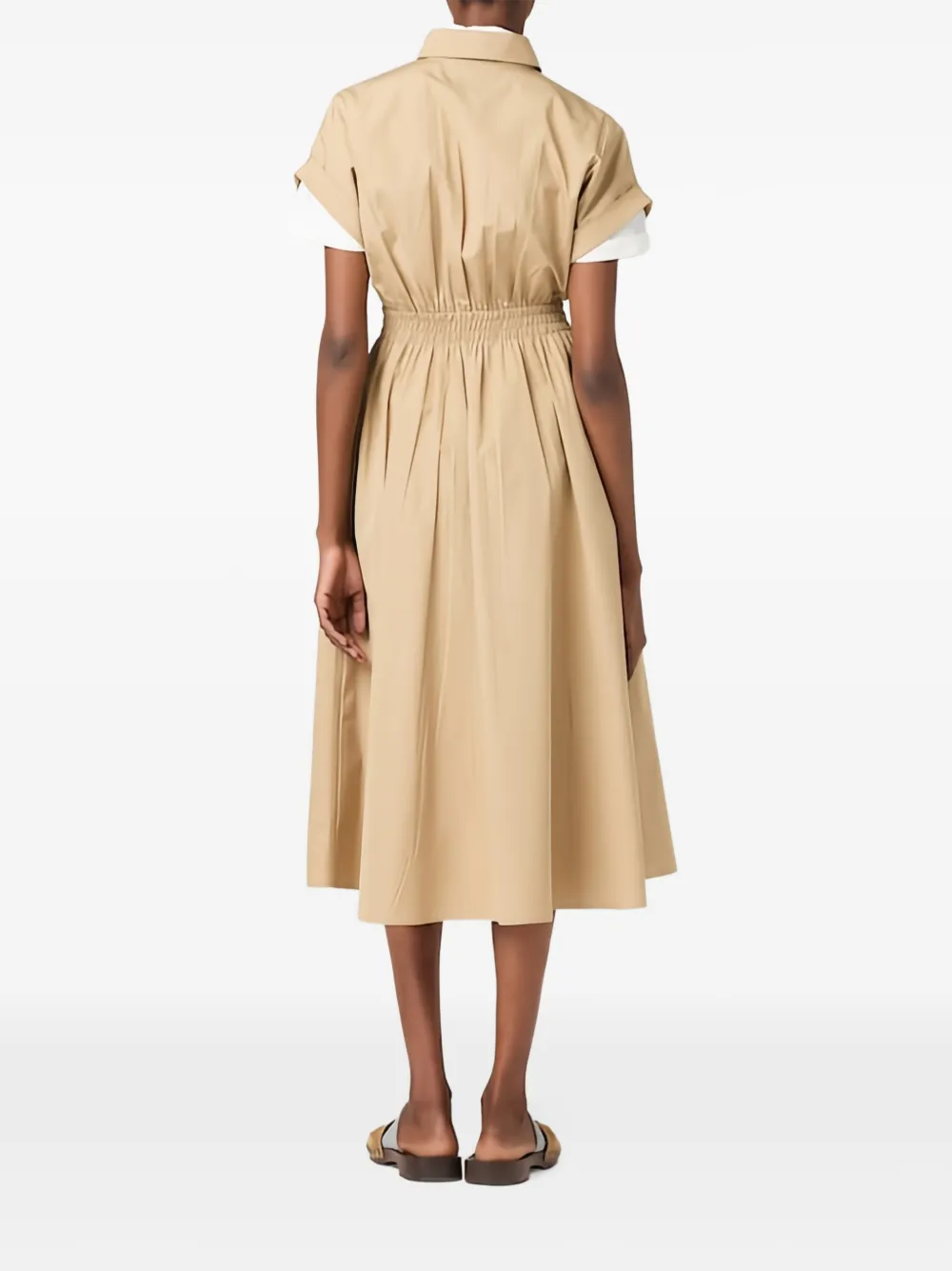 Miu Blousejurk met gesmockte taille Bruin