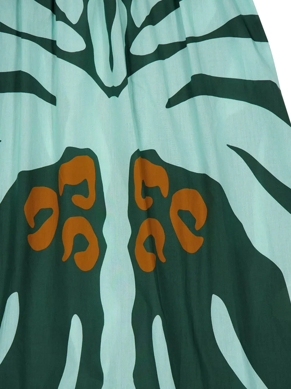 Johanna Ortiz zebra-print tiered maxi dress Groen