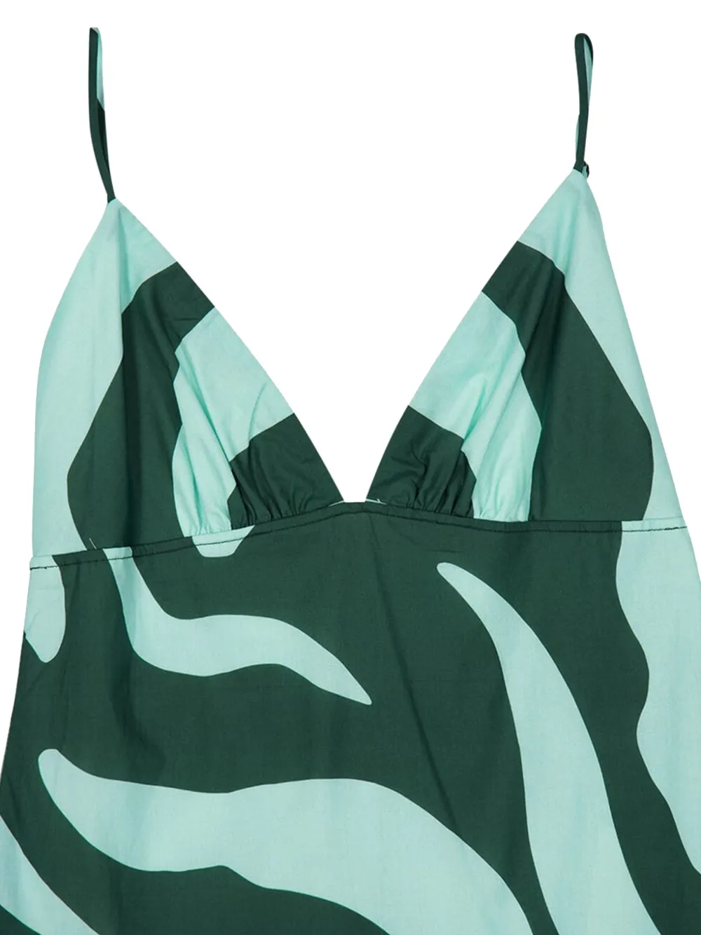 Johanna Ortiz zebra-print tiered maxi dress Groen