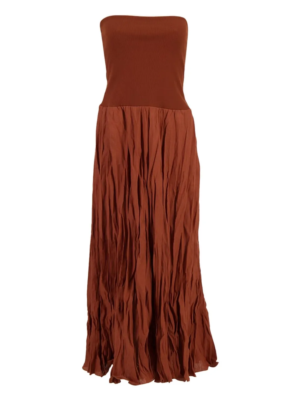 ribbed-waist pleated skirt