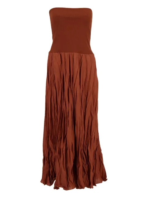 Johanna Ortiz ribbed-waist pleated skirt