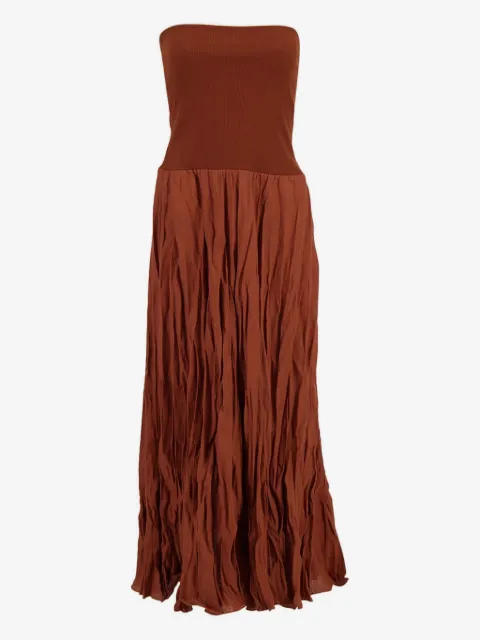 Johanna Ortiz ribbed-waist pleated skirt
