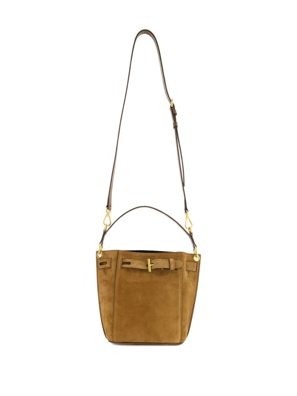 Tom Ford Suede Bucket Bag In Brown