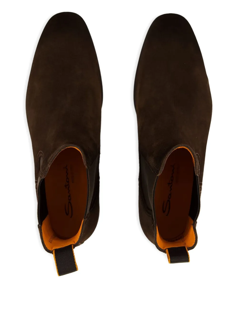 Santoni Archerboot Suede Chelsea Boots In Brown