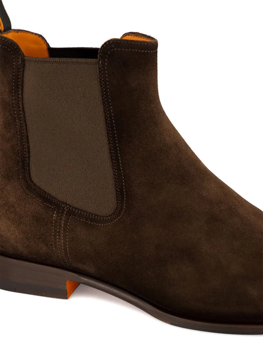 Santoni Archerboot Suede Chelsea Boots In Brown