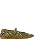 Le Monde Beryl woven lather ballet flats - Green