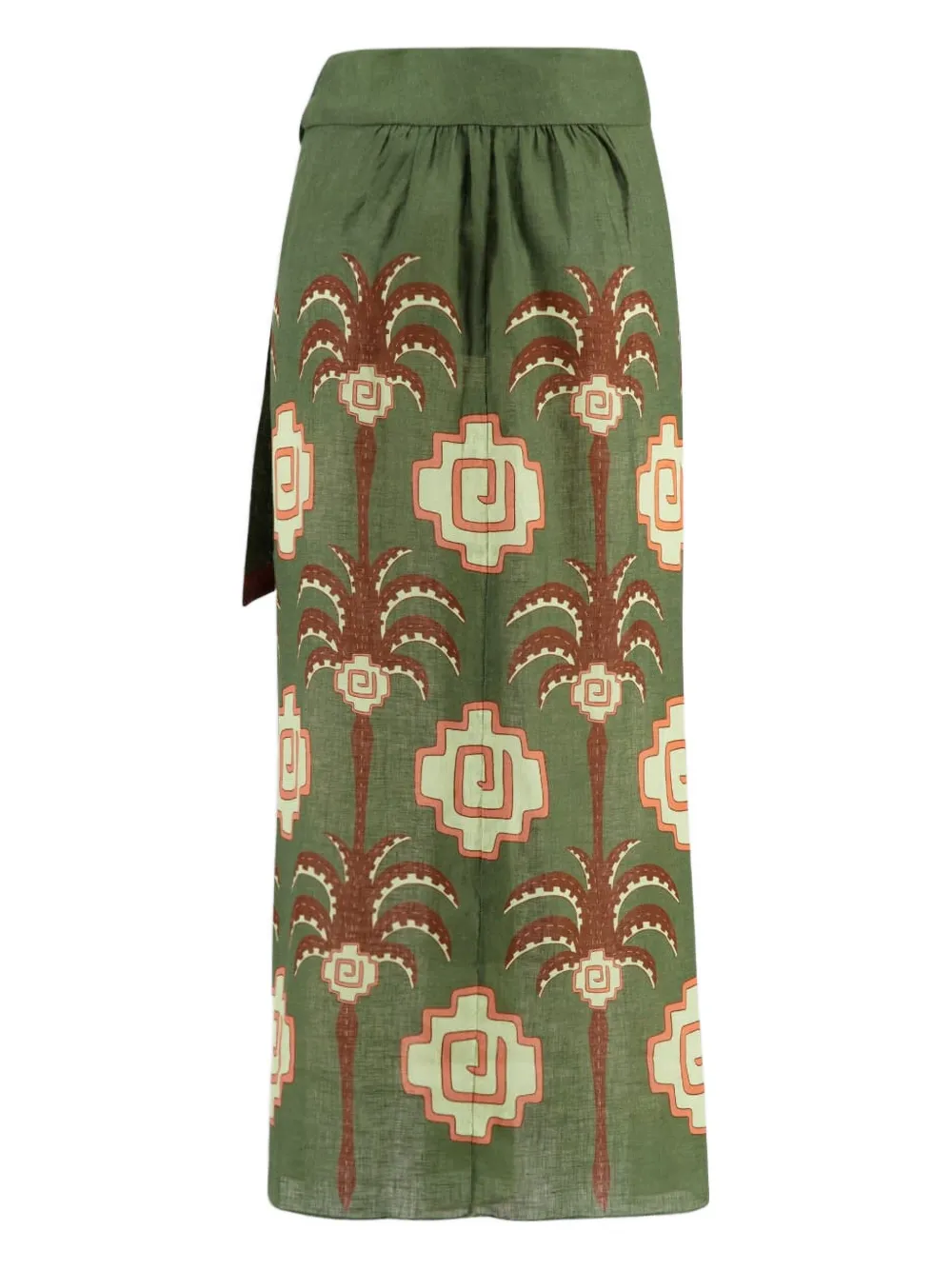 Johanna Ortiz Amazon Echoes linen skirt - Groen