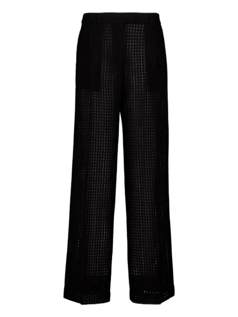 La DoubleJ grid-pattern cotton trousers