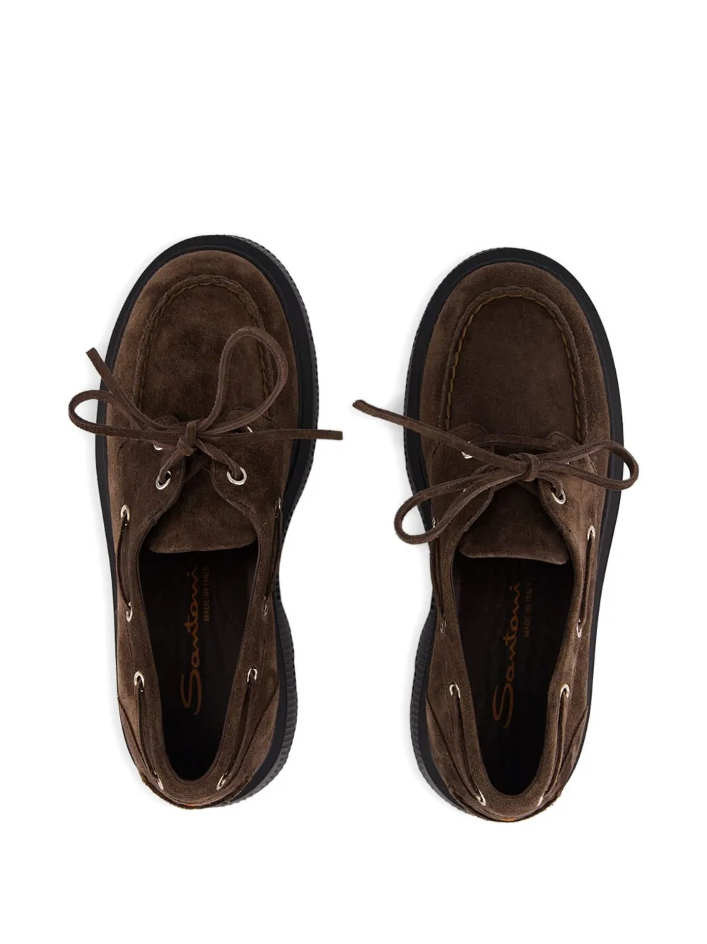 Santoni Platform Lace-up Shoes In Brown