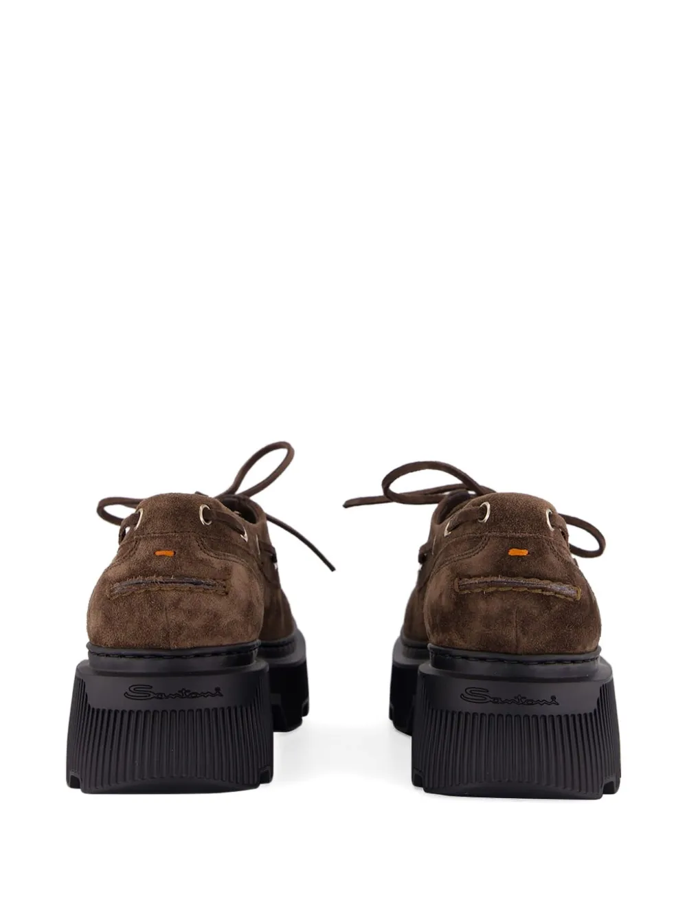 Santoni Platform Lace-up Shoes In Brown