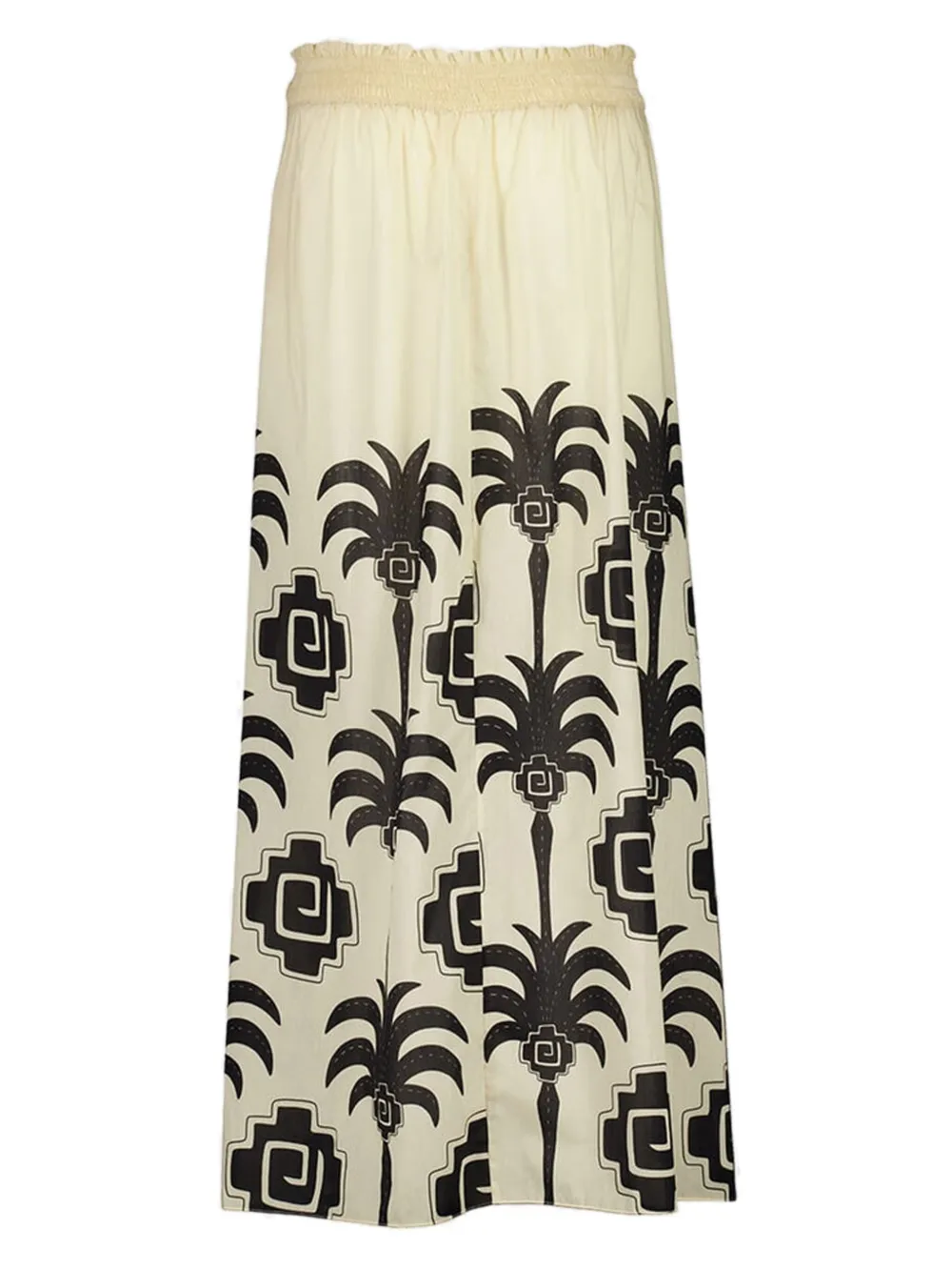 Johanna Ortiz palm-print wrap maxi skirt Wit