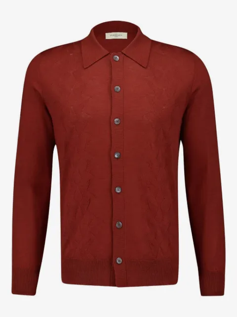 Piacenza Cashmere chemise boutonnée à motif de losanges