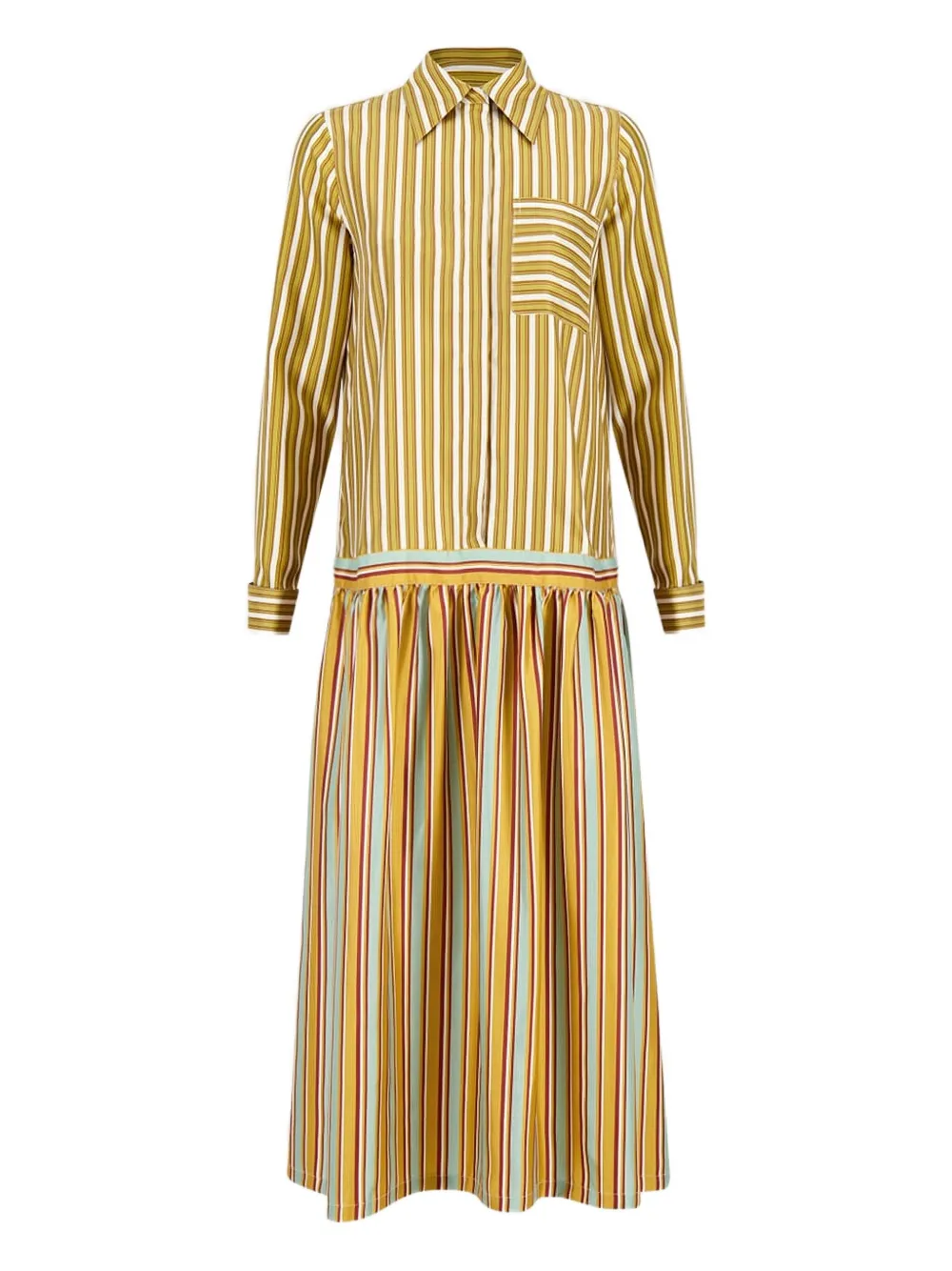 PAULA Chemisier Rosalia a righe - Giallo