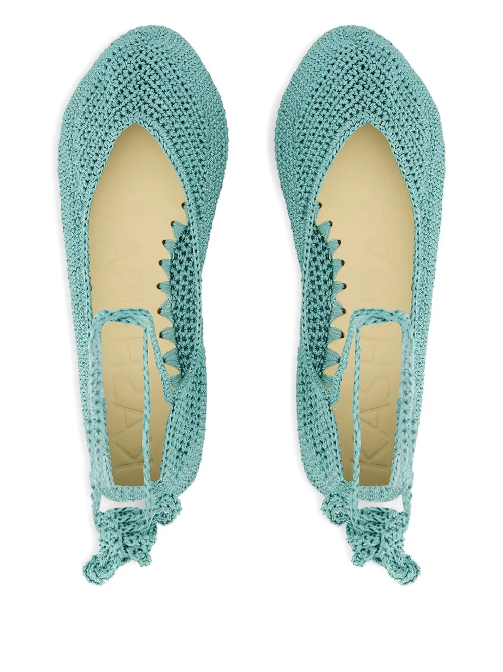 KASHURA Gehaakte ballerina's met veters Blauw