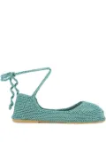 KASHURA crochet lace-up ballet flats - Blue