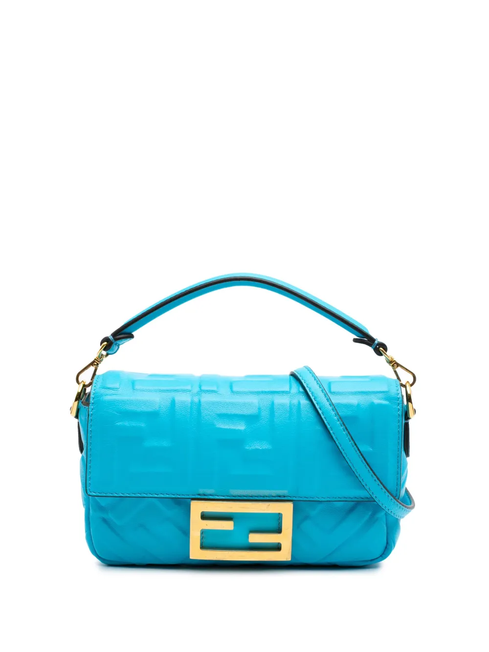 Fendi Pre-Owned 2010-2024 Mini Embossed Zucca Baguette satchel | Blue | Image 1