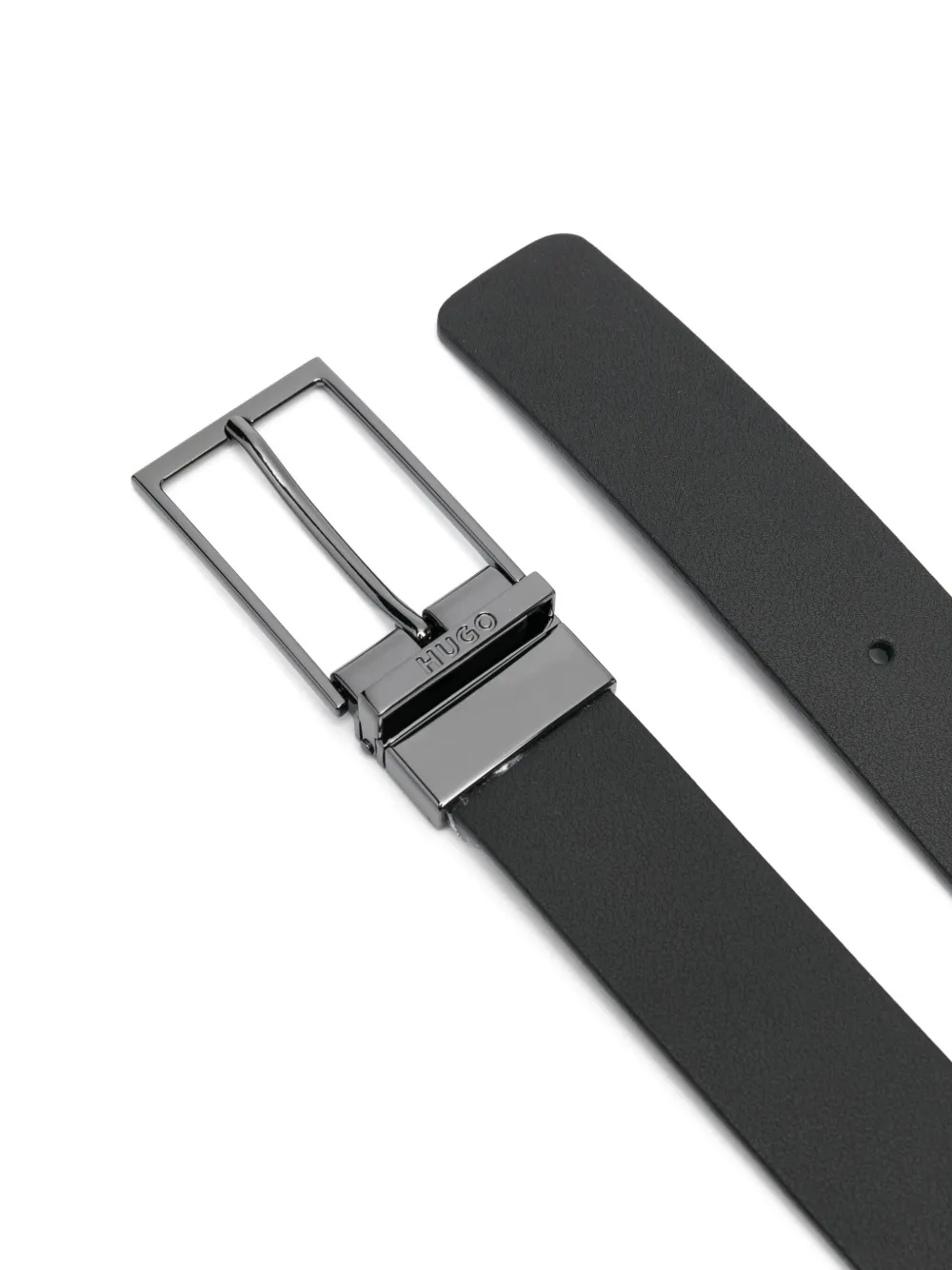 HUGO leather belt - Zwart