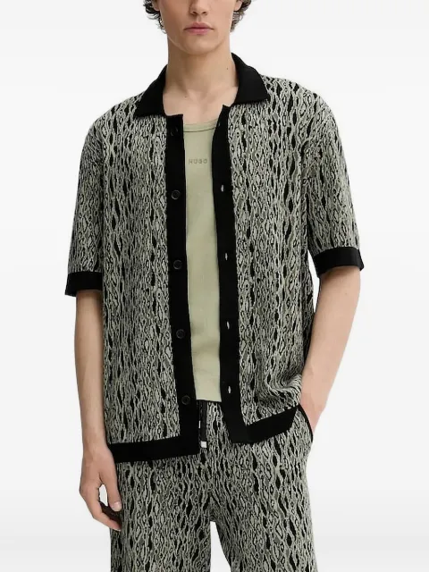 HUGO jacquard-pattern short-sleeve shirt