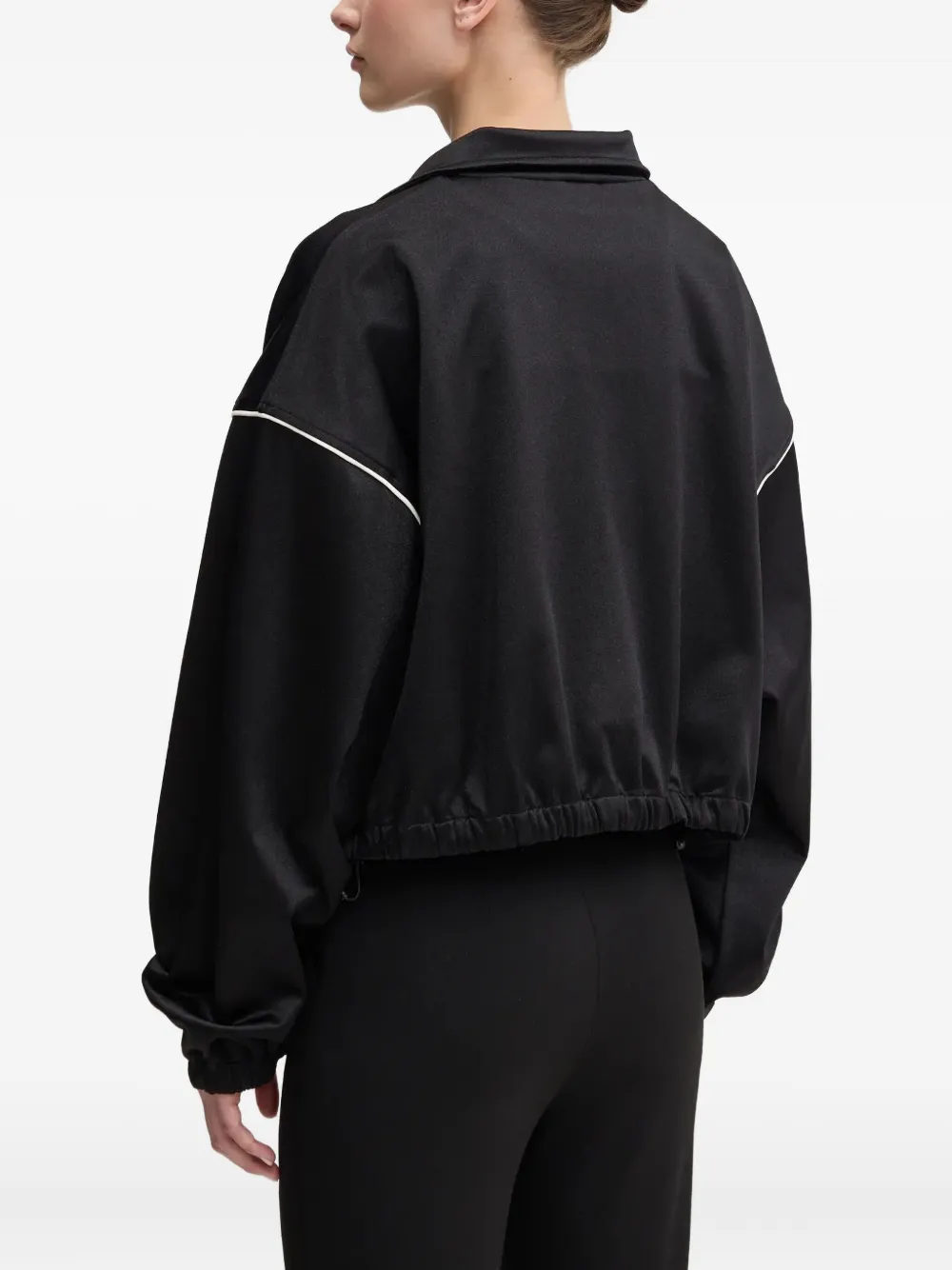 Hugo Boss Logo-patch Cropped Jacket In Black