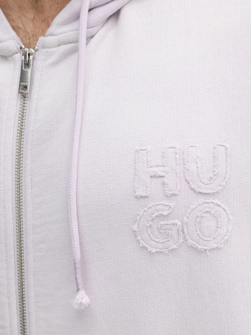 HUGO Hoodie met logopatch Paars