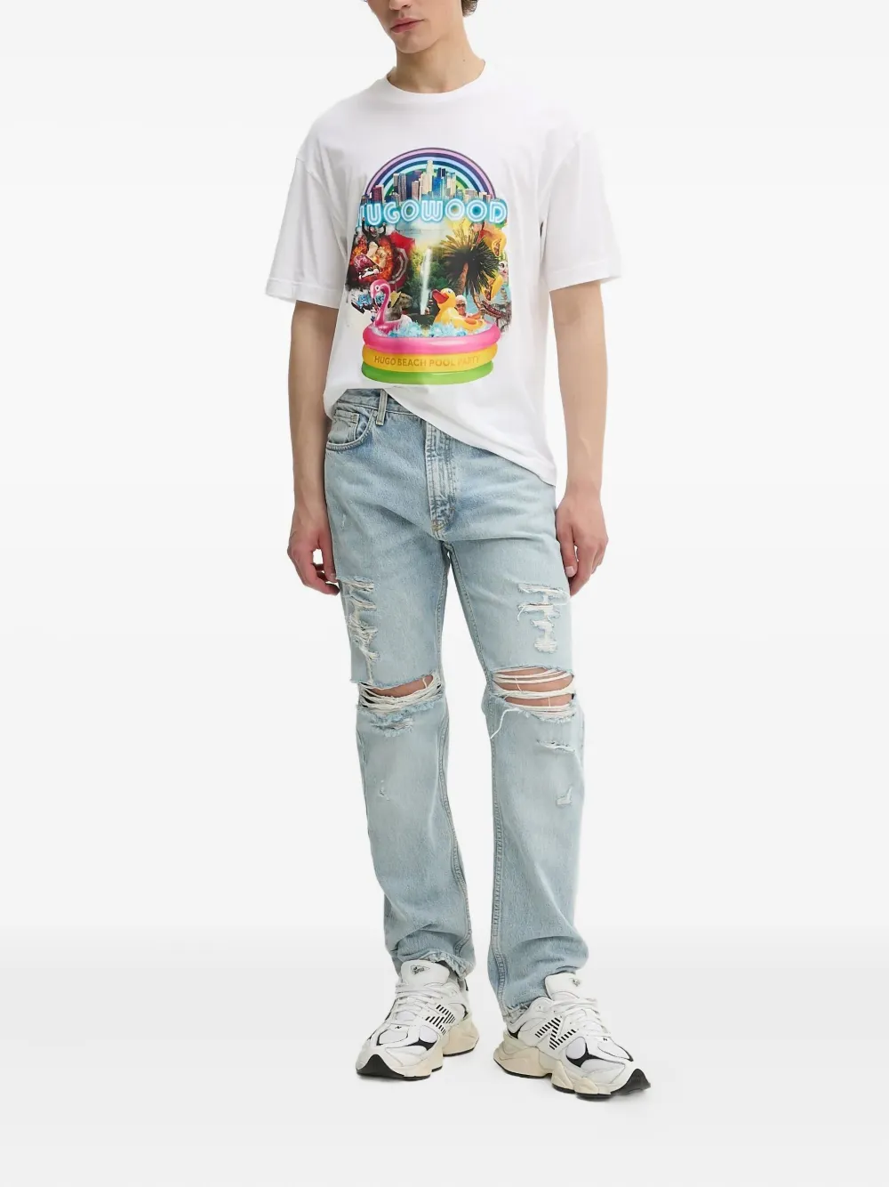 HUGO distressed five-pocket jeans | Regular & Straight-Leg Jeans | Image 2
