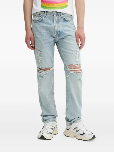HUGO distressed five-pocket jeans