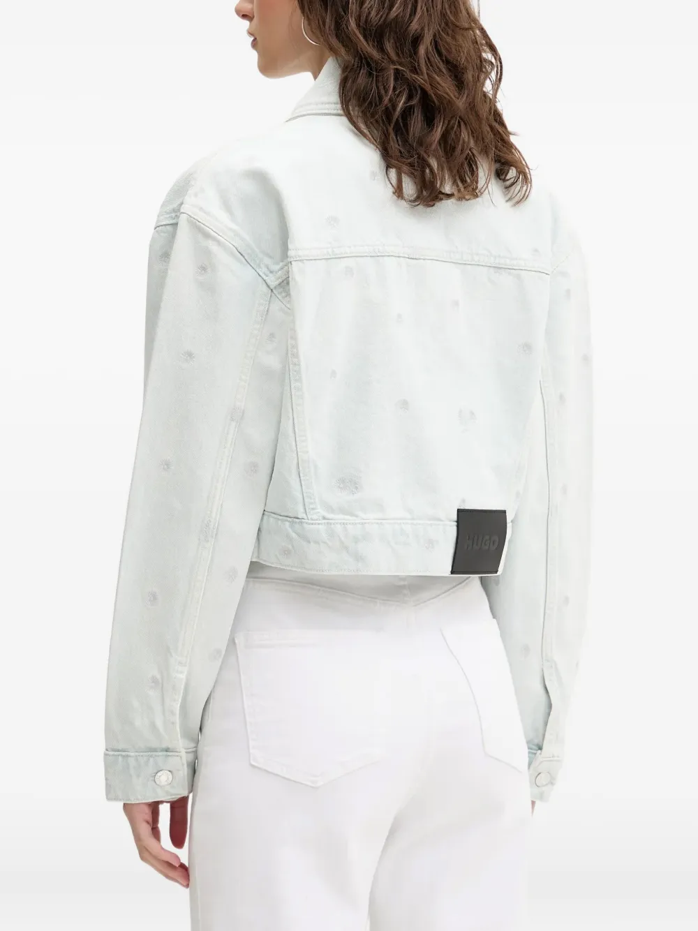 HUGO Denim jack Blauw