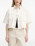 HUGO frayed-hem patch-pockets shirt - Neutrals