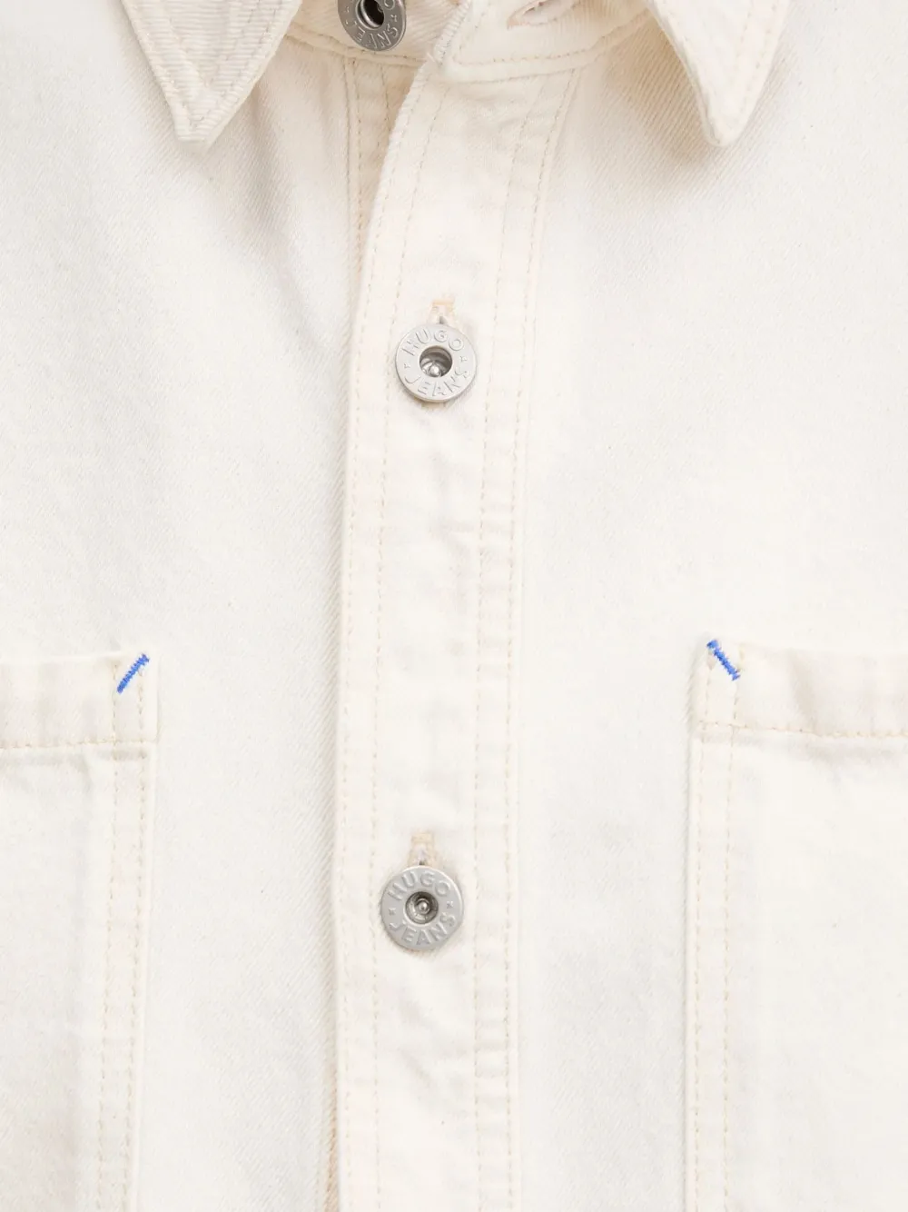 HUGO Blouse met opgestikte zakken en franje Beige