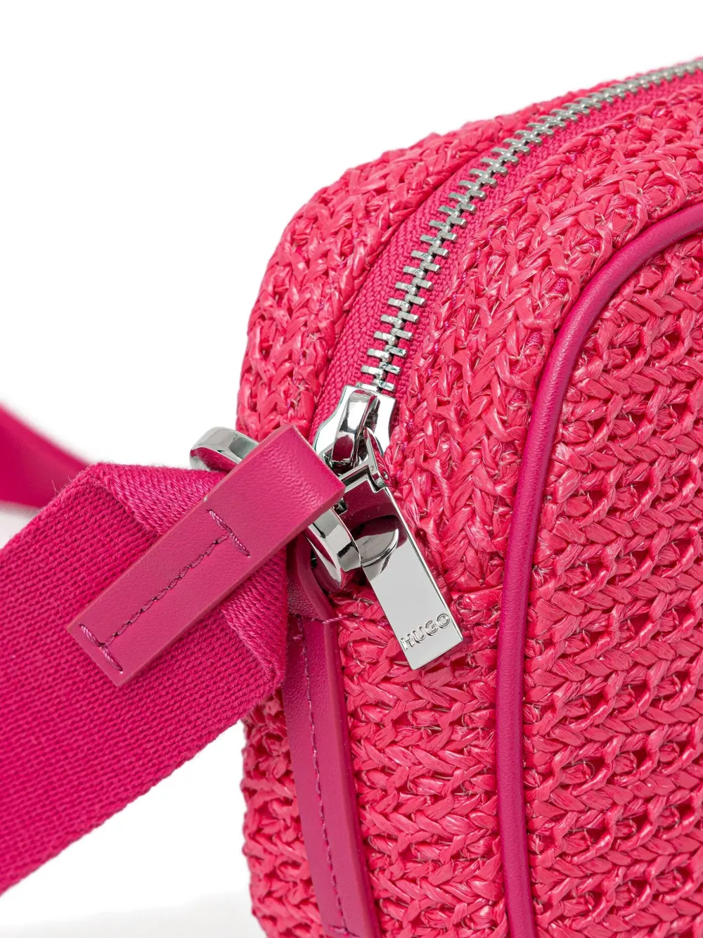 HUGO Bel geweven crossbodytas Roze