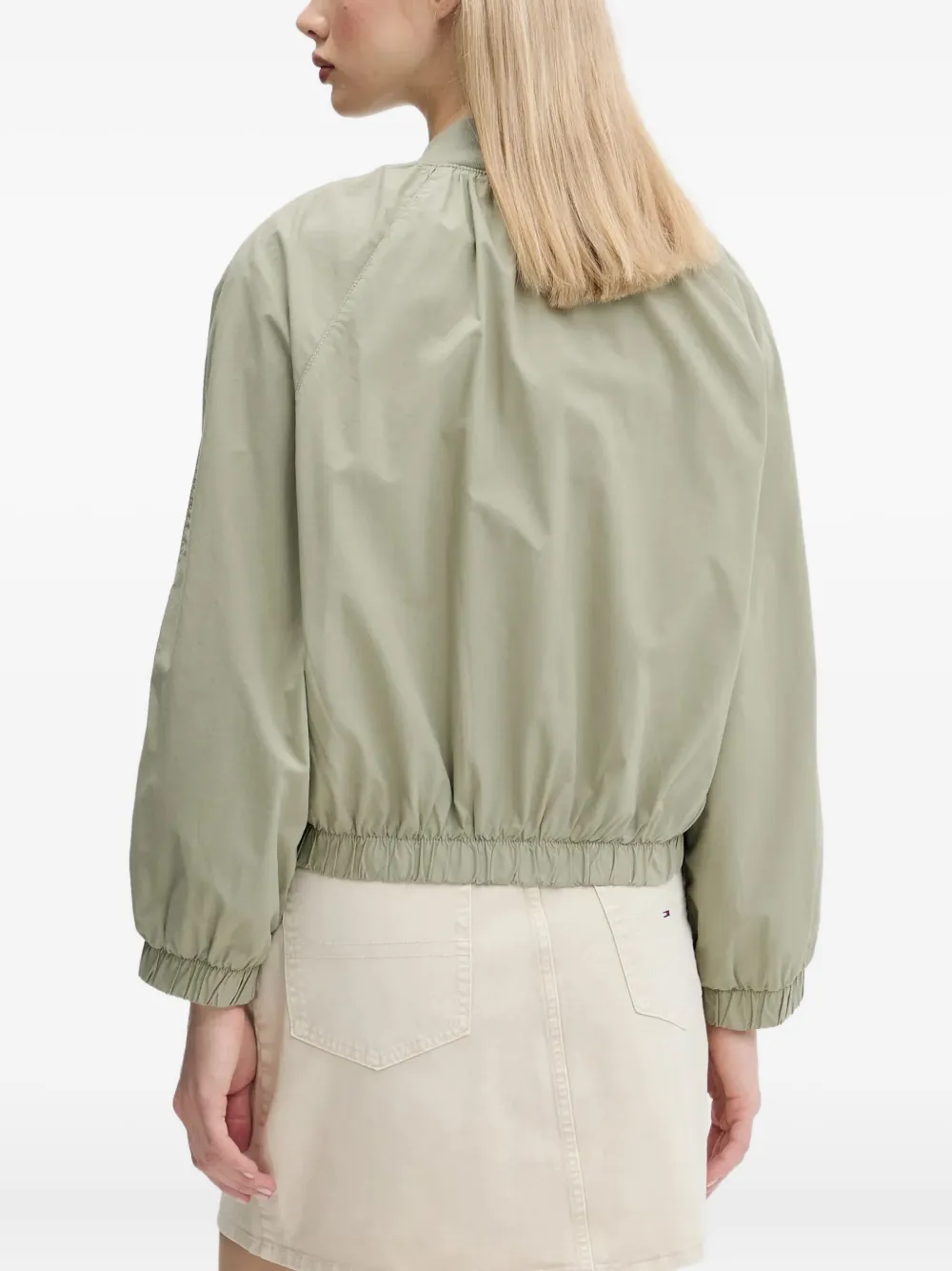 HUGO Happy cropped jack met geborduurd logo Groen