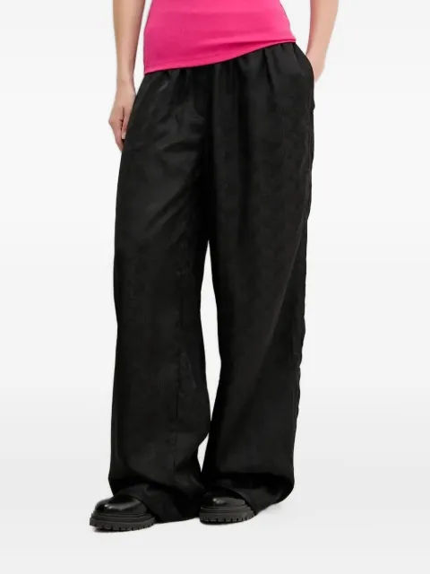 HUGO logo-plaque wide-leg trousers