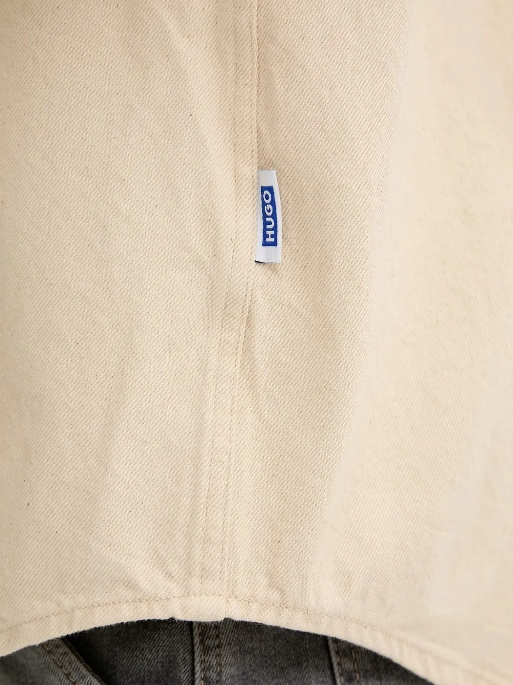 HUGO button-detail logo-label shirt Beige