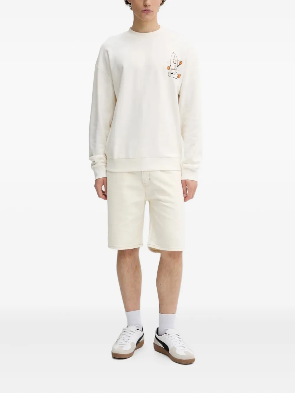 HUGO Sweater met surfkarakter - Wit