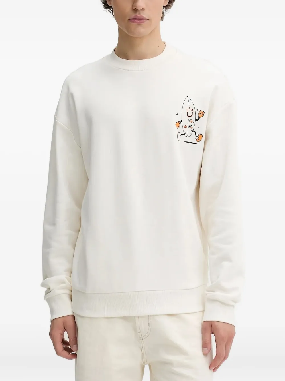 HUGO Sweater met surfkarakter Wit