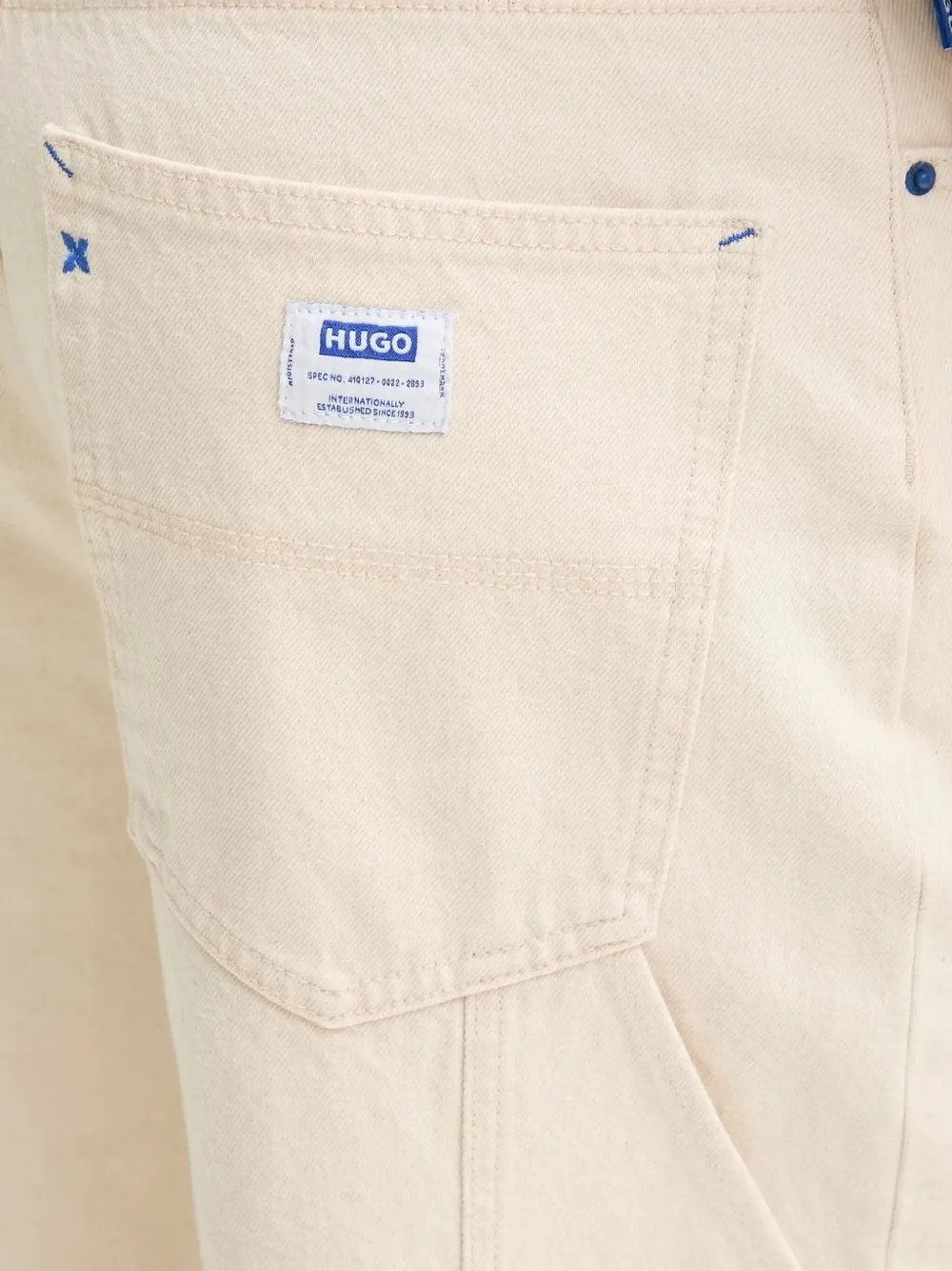 HUGO utility-pocket straight-leg jeans Beige