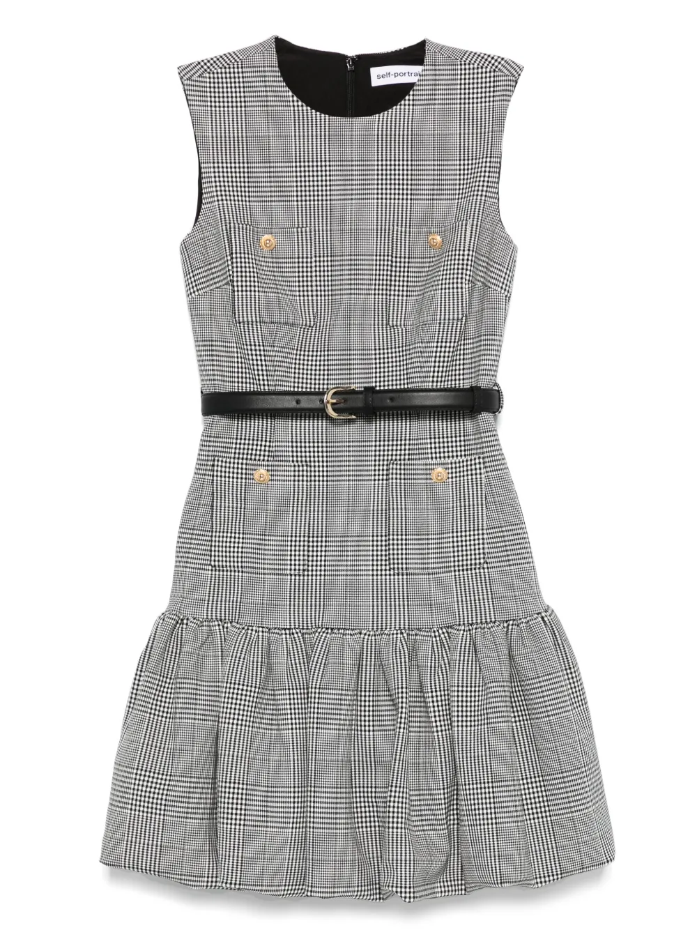 Self-Portrait checked dress | Black | Image 1